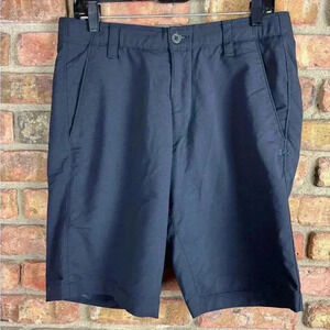 Under Armour Golf Shorts HeatGear Black Flat Athletic Nylon Stretch Mens Sz 32